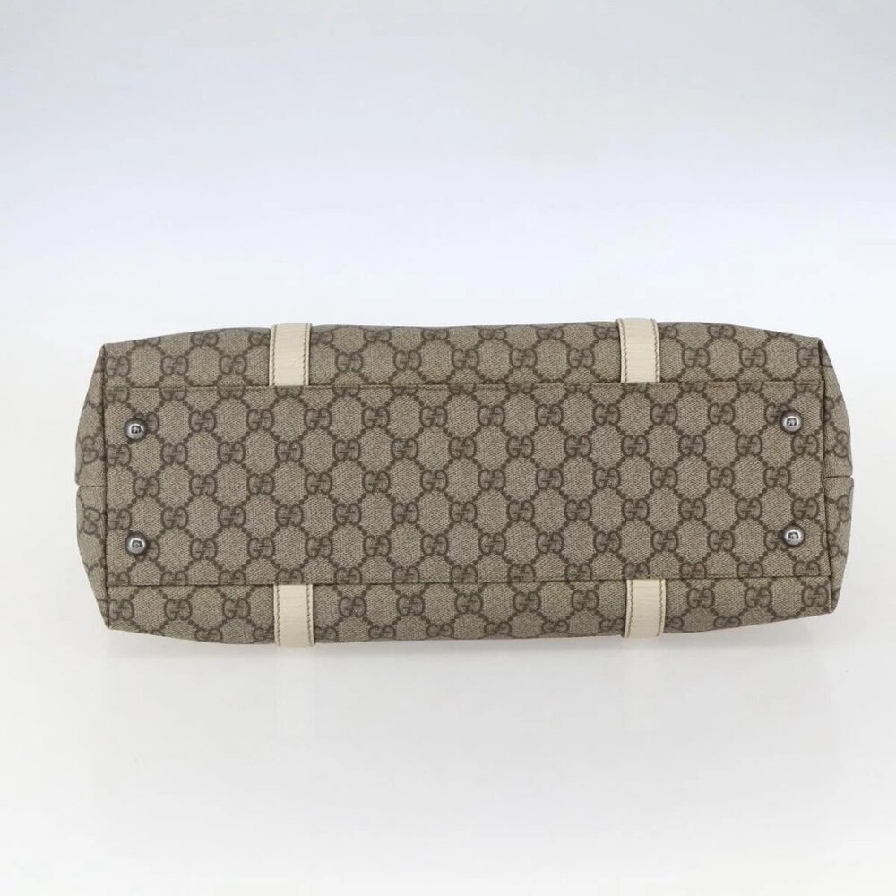 GUCCI GG Supreme Tote Bag PVC Beige Silver - Picture 5 of 16
